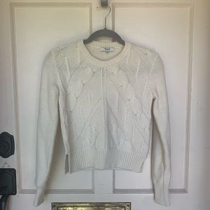 Madewell Off White Cropped Knit Sweater Top
